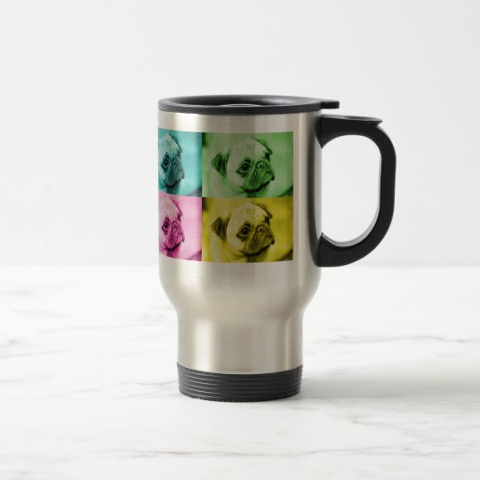 Mops "pop art" thermobecher reisebecher