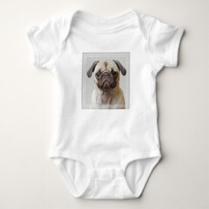 Mops-Portrait Baby Strampler