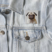 Mops Portrait Button (Beispiel)