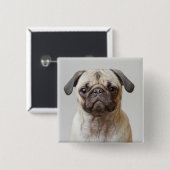 Mops Portrait Button (Vorne & Hinten)