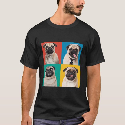 Mops Portrait Fotos Carlino für Hunde Liebhaber T-Shirt (Vorderseite)