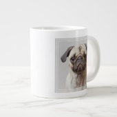 Mops-Portrait Jumbo-Tasse (Vorderseite Rechts)