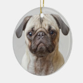 Mops Portrait Keramik Ornament (Links)