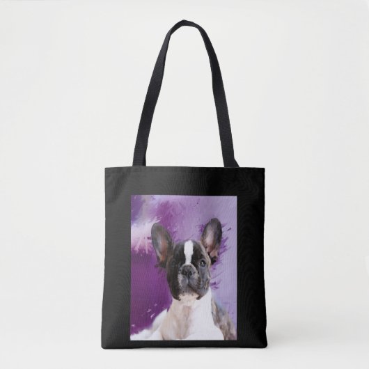 Mops Portrait Kunst, Niedlicher Mops Tasche (Vorderseite)