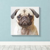 Mops Portrait Leinwanddruck (Insitu (Holzboden))