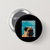 Mops Portrait Niedlicher Mops Mops Lover Button (Vorne & Hinten)