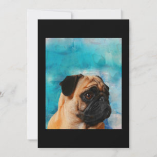 Mops Portrait Niedlicher Mops Mops Lover Dankeskarte