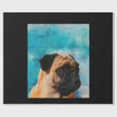Mops Portrait Niedlicher Mops Mops Lover Geschenkpapier (Flach)