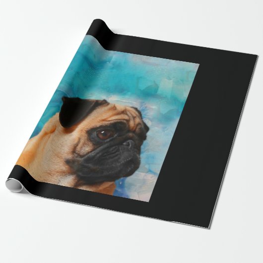Mops Portrait Niedlicher Mops Mops Lover Geschenkpapier (Ungerollt)