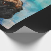 Mops Portrait Niedlicher Mops Mops Lover Geschenkpapier (Ecke)