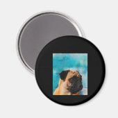 Mops Portrait Niedlicher Mops Mops Lover Magnet (Vorderseite/Rückseite)