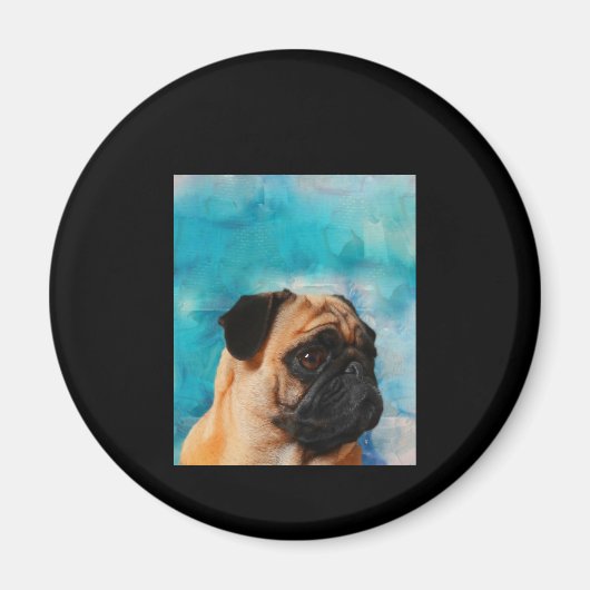 Mops Portrait Niedlicher Mops Mops Lover Magnet (Vorne)