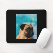 Mops Portrait Niedlicher Mops Mops Lover Mousepad (Mit Mouse)