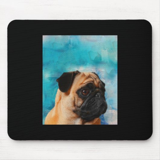 Mops Portrait Niedlicher Mops Mops Lover Mousepad (Vorne)