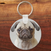 Mops Portrait Schlüsselanhänger (Vorderseite)
