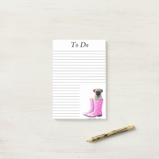 Mops Post-it Klebezettel (Auf Schreibtisch)