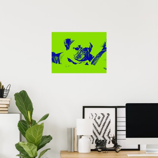 Mops Poster-Green Poster (Heimbüro)