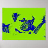 Mops Poster-Green Poster (Vorne)