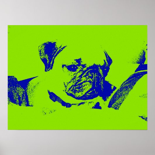 Mops Poster-Green Poster (Vorne)