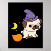 Mops Poster Hexe (Vorne)