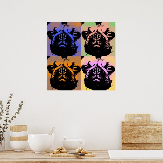 Mops-Poster Poster (Küche)