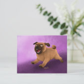 Mops Postkarte (Stehend Vorderseite)