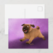 Mops Postkarte (Vorne/Hinten)
