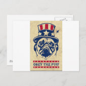 Mops Postkarte (Vorne/Hinten)