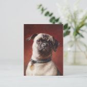 Mops Postkarte (Stehend Vorderseite)