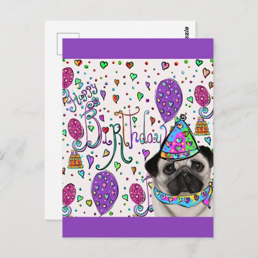 MOPS POSTKARTE (Vorne/Hinten)