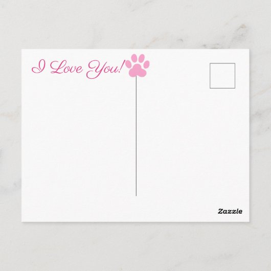 Mops Postkarte (Rückseite)