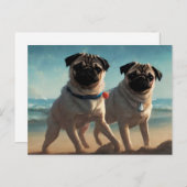 Mops Postkarte (Vorne/Hinten)
