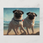 Mops Postkarte (Vorderseite)