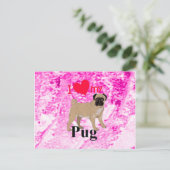 Mops Postkarte (Stehend Vorderseite)