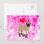 Mops Postkarte (Vorne/Hinten)