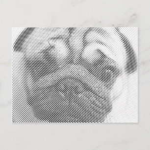 Mops Postkarte