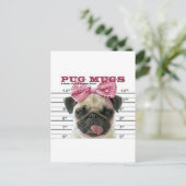 Mops Postkarte (Stehend Vorderseite)