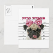 Mops Postkarte (Vorne/Hinten)