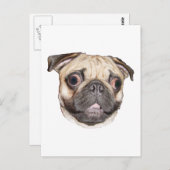Mops Postkarte (Vorne/Hinten)
