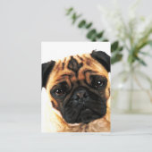 Mops Postkarte (Stehend Vorderseite)