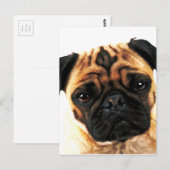 Mops Postkarte (Vorne/Hinten)