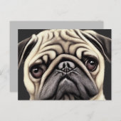 Mops Postkarte (Vorne/Hinten)