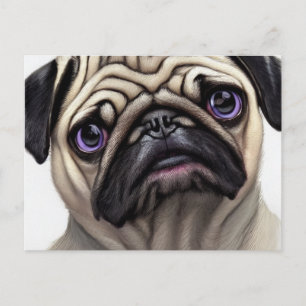 Mops Postkarte