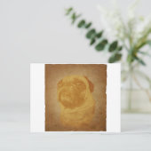 Mops Postkarte (Stehend Vorderseite)