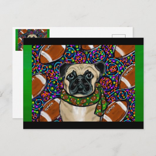 MOPS POSTKARTE (Vorne/Hinten)