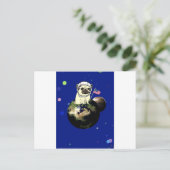 Mops Postkarte (Stehend Vorderseite)