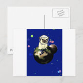 Mops Postkarte (Vorne/Hinten)