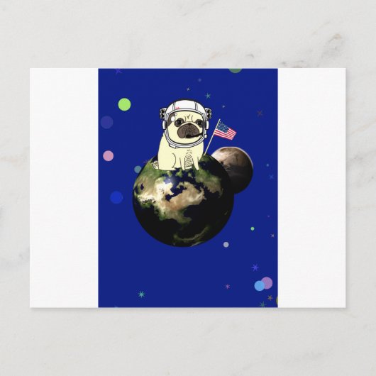 Mops Postkarte (Vorderseite)