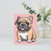 Mops Postkarte (Stehend Vorderseite)