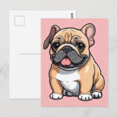 Mops Postkarte (Vorne/Hinten)
